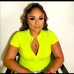 Neon Yellow knee high dress